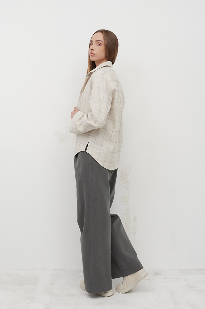 Сорочка картата льон-бавовна (Р 143/7)